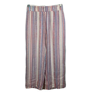 New Directions Pants‎ Womens MP Petite Pink Multi Striped Pull On Wide Leg